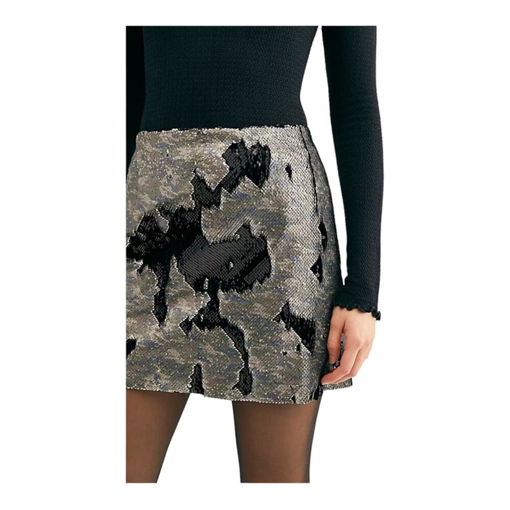Free People One Sequin Mini Skirt Glam Party Girls Night Out New With Tags